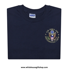 Air Force One T-Shirt, Round Seal, AF-1 Presidential Crew, Navy Blue ...