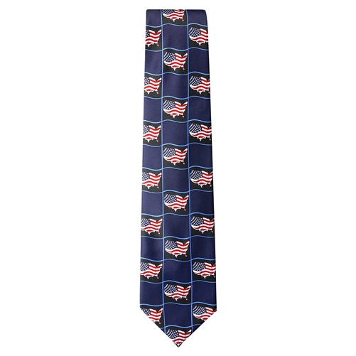 Tie, American Flags and Stars Neck Tie, White House Gold Seal Gift Box ...