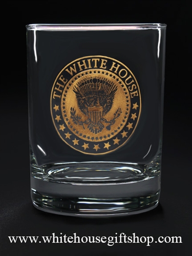 White House Presidential Seal Made in USA stemless wine drinking water glass  sets, Permanent Etch, American product, 15 oz set of 2 glasses, from The  Original White House Gift Shop est 1946.